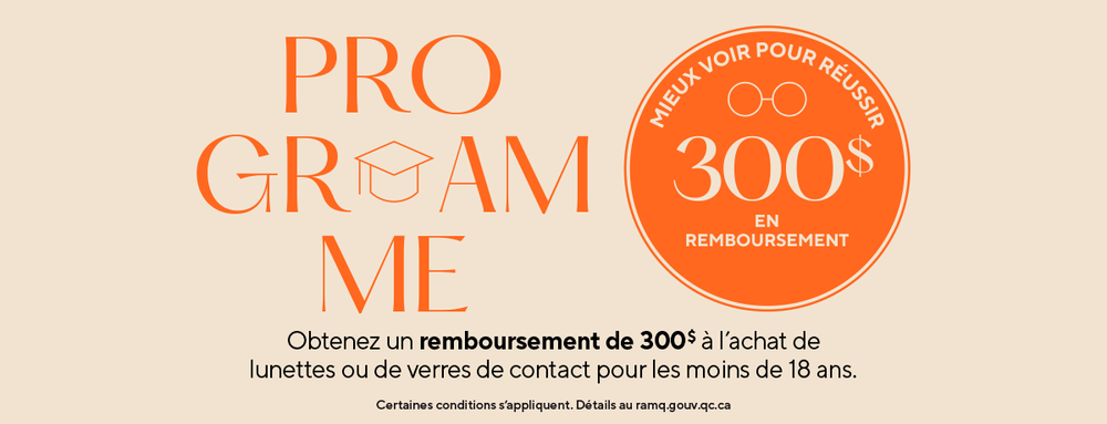 300$ de remboursement sur lunettes pour enfants de la RAMQ